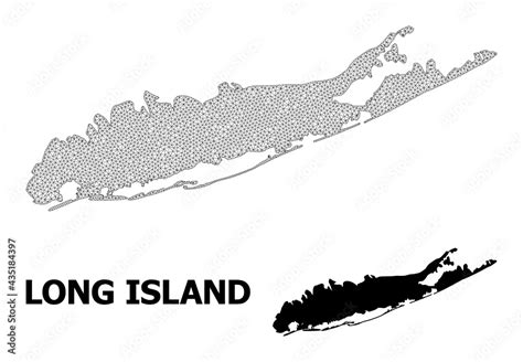 Polygonal Mesh Map Of Long Island In High Detail Resolution Mesh Lines