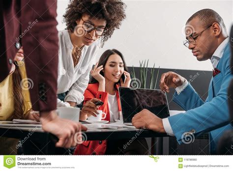 Group Of Young Multiethnic Business Partners Stock Photo Image Of