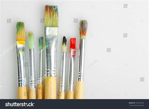 Paint Brushes On Grey Background Stock Photo Edit Now 536493544