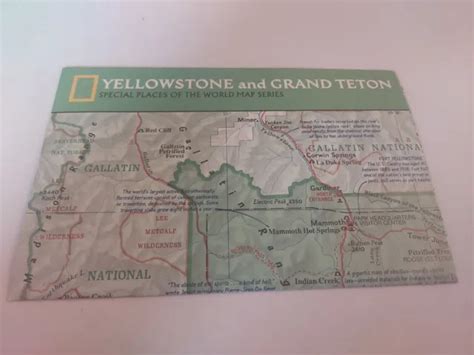 Vintage 1989 Yellowstone And Grand Teton World Map Series By National