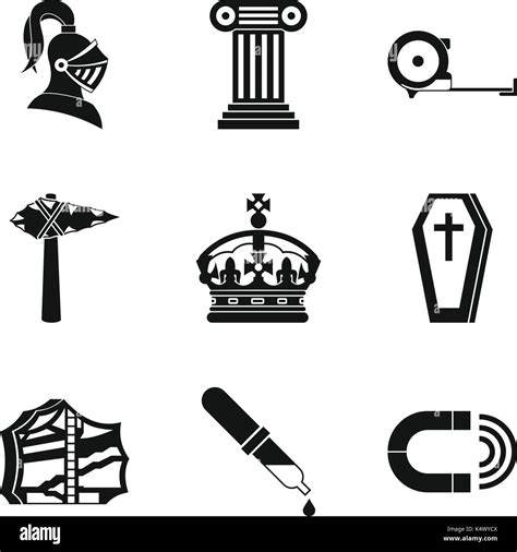 Ancient War Icons Set Simple Style Stock Vector Image And Art Alamy