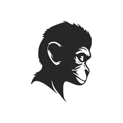 Elegant Black And White Monkey Head Logo Perfect For Any Company