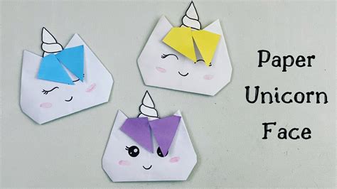 Diy Paper Unicorn Face Paper Craft Easy Origami Unicorn Diy Paper
