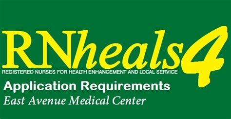 Rn Heals 4 Application Requirements For East Avenue
