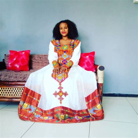 Eleni Habesha Dress | Ethiopian traditional dress, Ethiopian clothing, Ethiopian dress