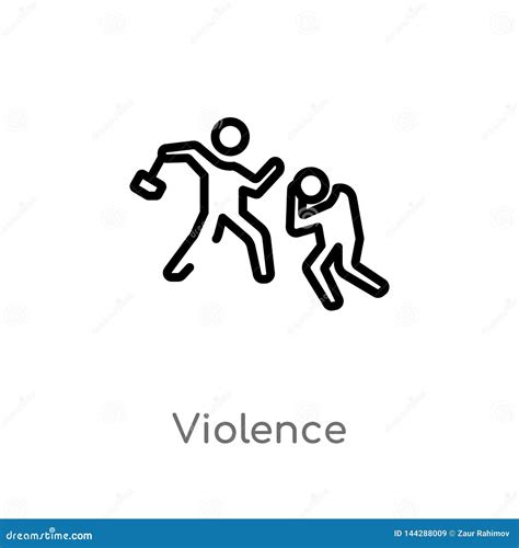 Outline Violence Vector Icon Isolated Black Simple Line Element