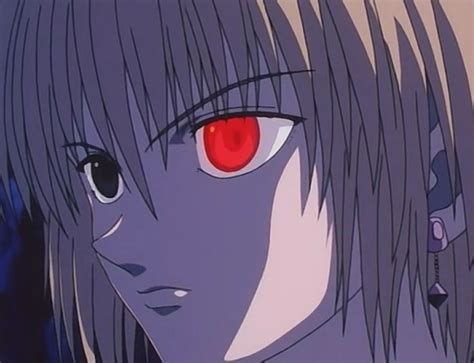 An Anime Character With Red Eyes And Long Hair Looks At The Camera