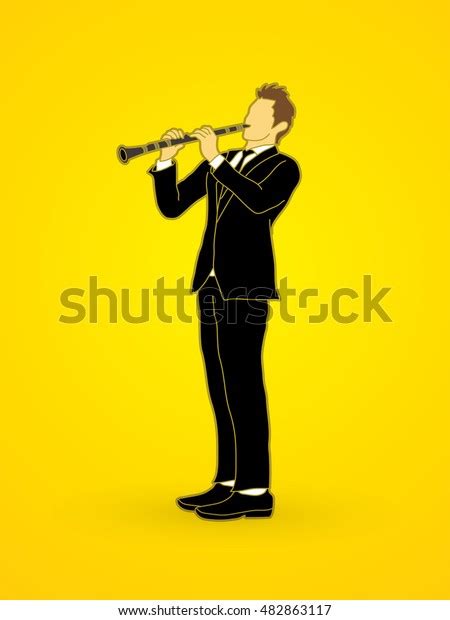 Clarinet Player Graphic Vector Stock Vector Royalty Free 482863117