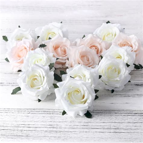 5pcs artificial roses white silk fake roses flower faux heads high quality diy wedding home