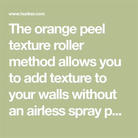 How To Do Orange Peel Texture Roller Method Orange Peel Texture
