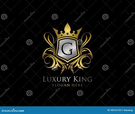 Luxury King G Letter Gold Logo Golden G Classic Shield Crown Stock