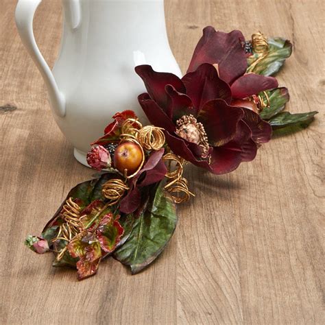 Maybe you would like to learn more about one of these? Burgundy Artificial Magnolia and Fruit Swag - Garlands ...