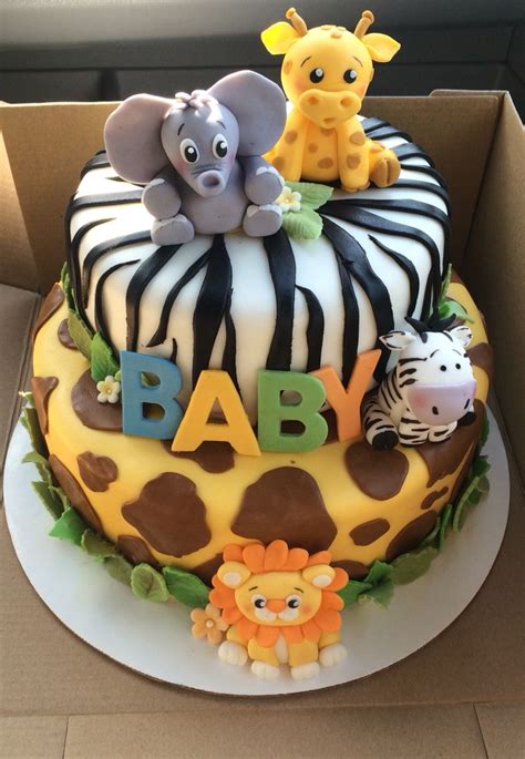 Jungle Fever Safari Theme Baby Shower Cake Baby Shower Cakes Shower