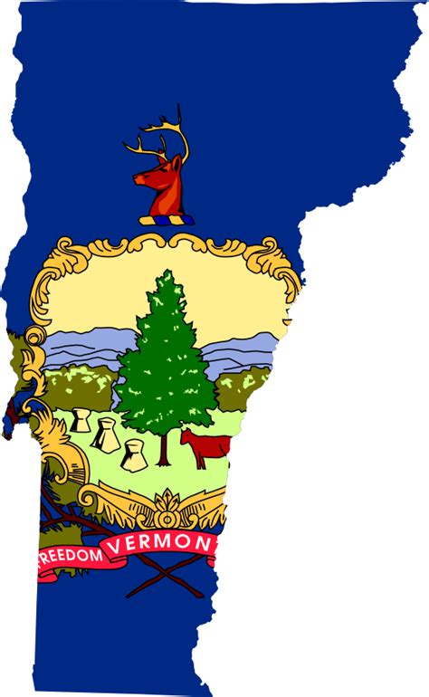 Vermont Flag And Map Clip Art Library