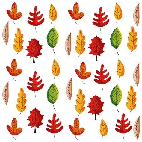 Premium Vector Autumn Leaves Pattern Background Isolated Vector