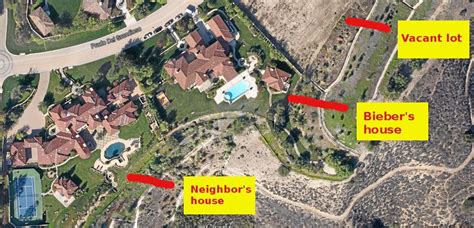 Overhead View See Justin Biebers Calabasas Home And The Neighbors