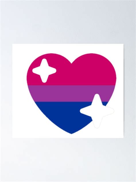 Bisexual Pride Flag Sparkle Heart Emoji Poster By Imaginator24