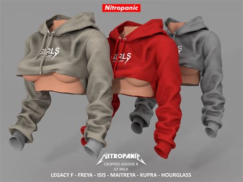 Second Life Marketplace Nitropaniccropped Hoodie R Gt 3pack