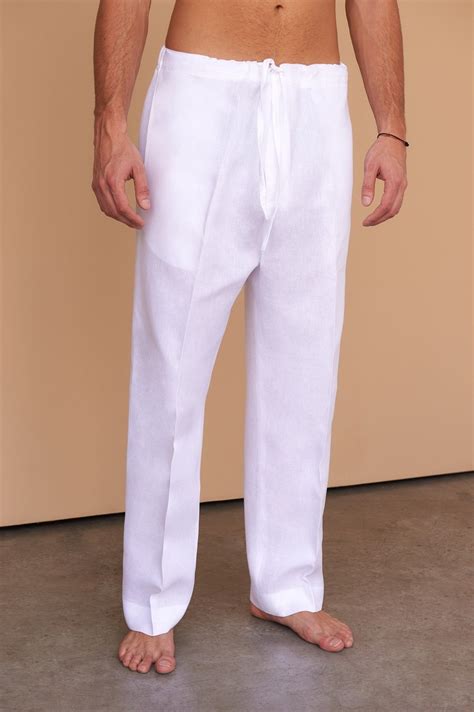 The Caden Drawstring All White Linen Pants Are The Perfect Choice For