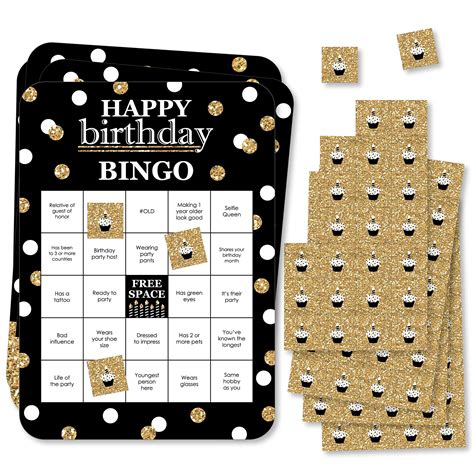 Buy Big Dot Of Happiness Adult Happy Birthday Gold Find The Guest
