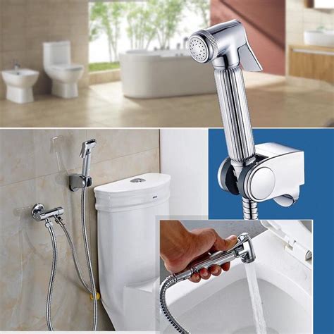 Multi Functional ABS Bathroom Handheld Toilet Bidet Shower Sprayer Hose Holder Wall Bracket Set