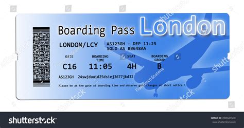 Airline Boarding Pass Ticket London Contents Stock Illustration 788943508