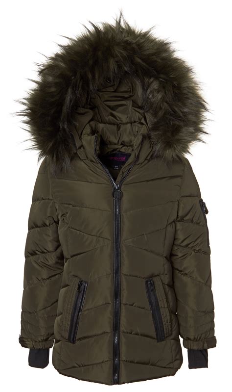 Sportoli Sportoli Girls Heavy Quilt Lined Fashion Winter Jacket Coat