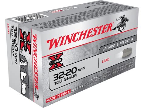 Winchester Super X Ammo 32 20 Wcf 100 Grain Lead Flat Nose