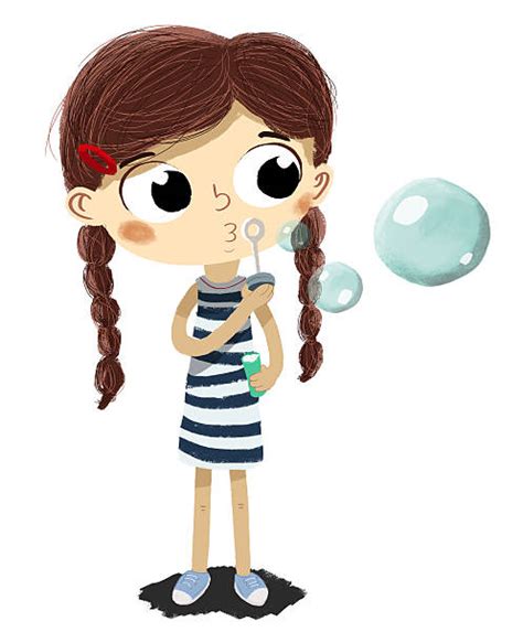 Child Blowing Bubbles Illustrations Royalty Free Vector Graphics