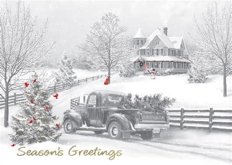 Vintage Ride Holiday Card Winter Scenes From Cardsdirect