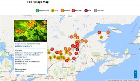 Quebec Fall Color Map