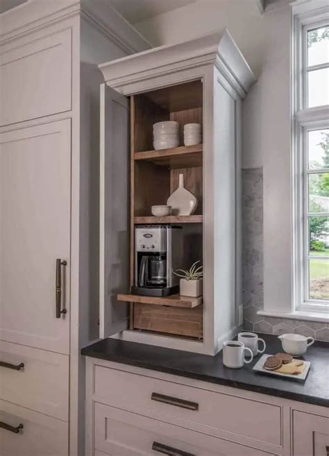 28 Coffee Station Ideas Built Into Your Kitchen Cabinets Decor Snob