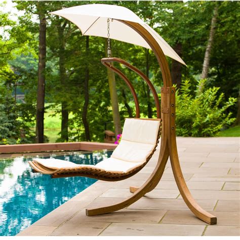Polyester Hanging Chaise Lounger With Stand The Best Patio And