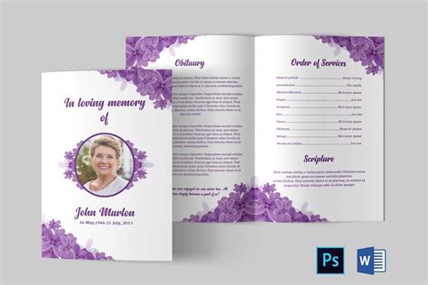 Funeral Program Template Obituary Program Template By Designscozy My