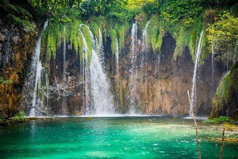 Waterfall In Plitvice Lakes National Park Croatia Stock Image Image
