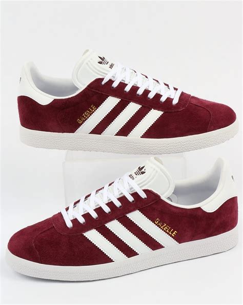 Adidas Gazelle Trainers Maroonwhiteoriginalsshoesmenssneakers