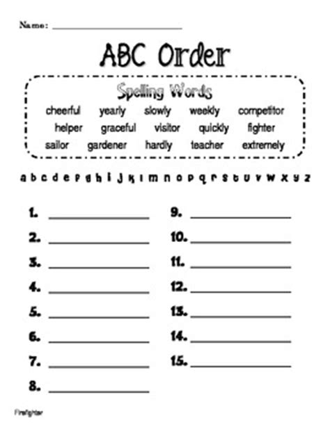 Basic abc order #1 free. Reading Street Unit 5 Daily Word Work/Spelling Worksheets ...