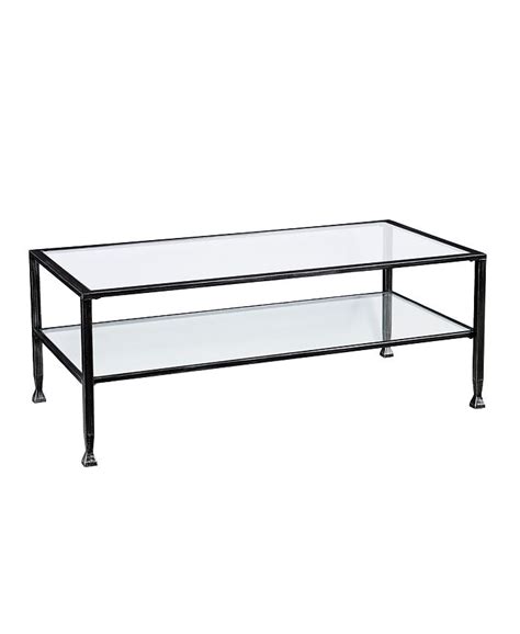 Southern Enterprises Brookford Metal And Glass Rectangular Open Shelf Cocktail Table Macy S