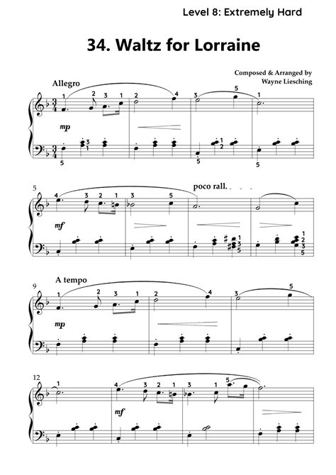 Waltz For Lorraine Sheet Music Wayne Liesching Piano Solo