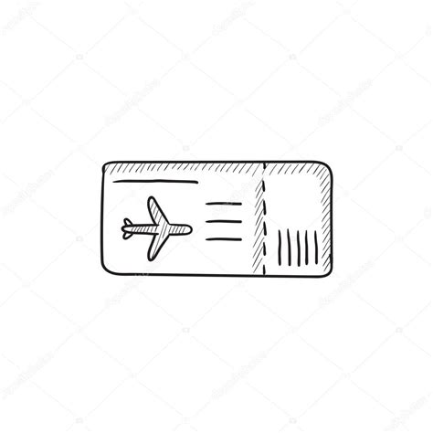Diseño de plantilla de dos billetes de avión. Icono de bosquejo de billete de vuelo — Vector de stock ...