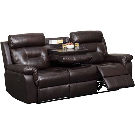 Watson Brown Leather Reclining Sofa With Drop Down Table 7123c 5320116