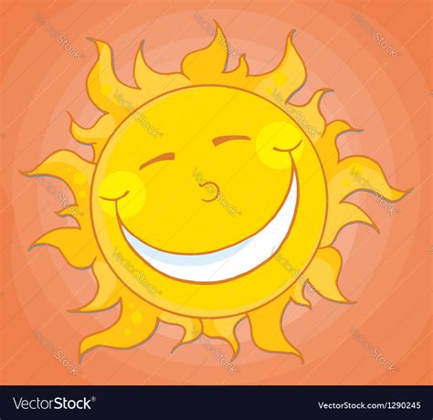 Happy Sun Mascot Cartoon Character Royalty Free Vector Image