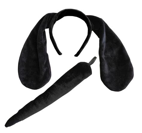 Buy Costume Adventure Black Dog Ears Headband Puppy Ears And Tail Black