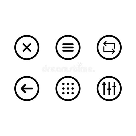 Simple Ui Button Icons Set In Eps 10 Stock Vector Illustration Of