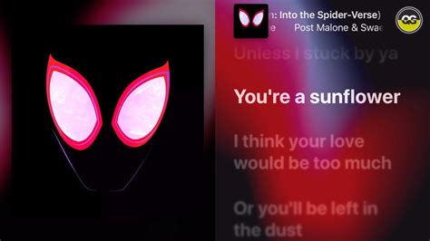 Post Malone Swae Lee Sunflower Lyrics Spider Man Into The Spider