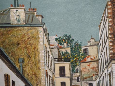 Maurice Utrillo Cottin Alley In Paris Lithograph For Sale At 1stdibs