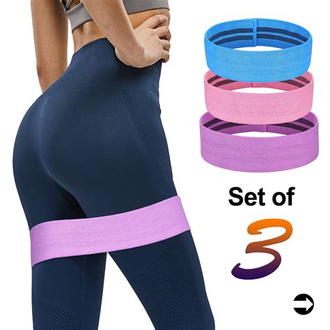 odoland resistance bands loop anti slip fabric fitness band for legs and butt all training