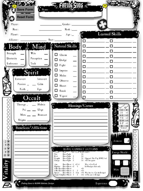 Character Sheet 2nd Edition