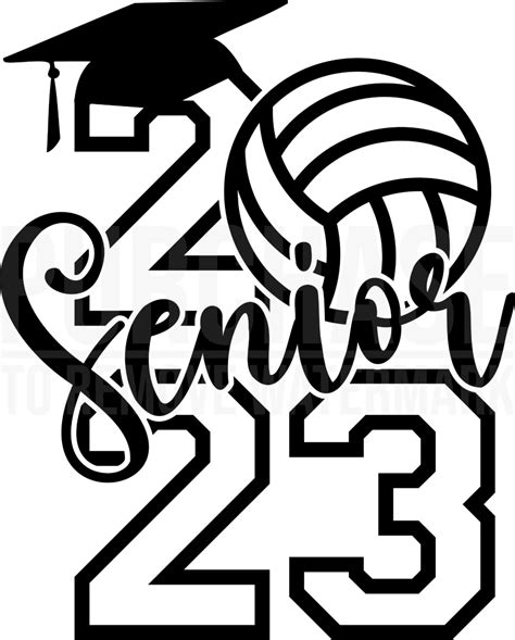 Senior 2023 Volleyball Svg Class Of 2023 Graduation T Shirt Design Svg Png