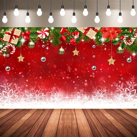 Buy Christmas Photo Backdrop Fabric Winter Snowflake Christmas